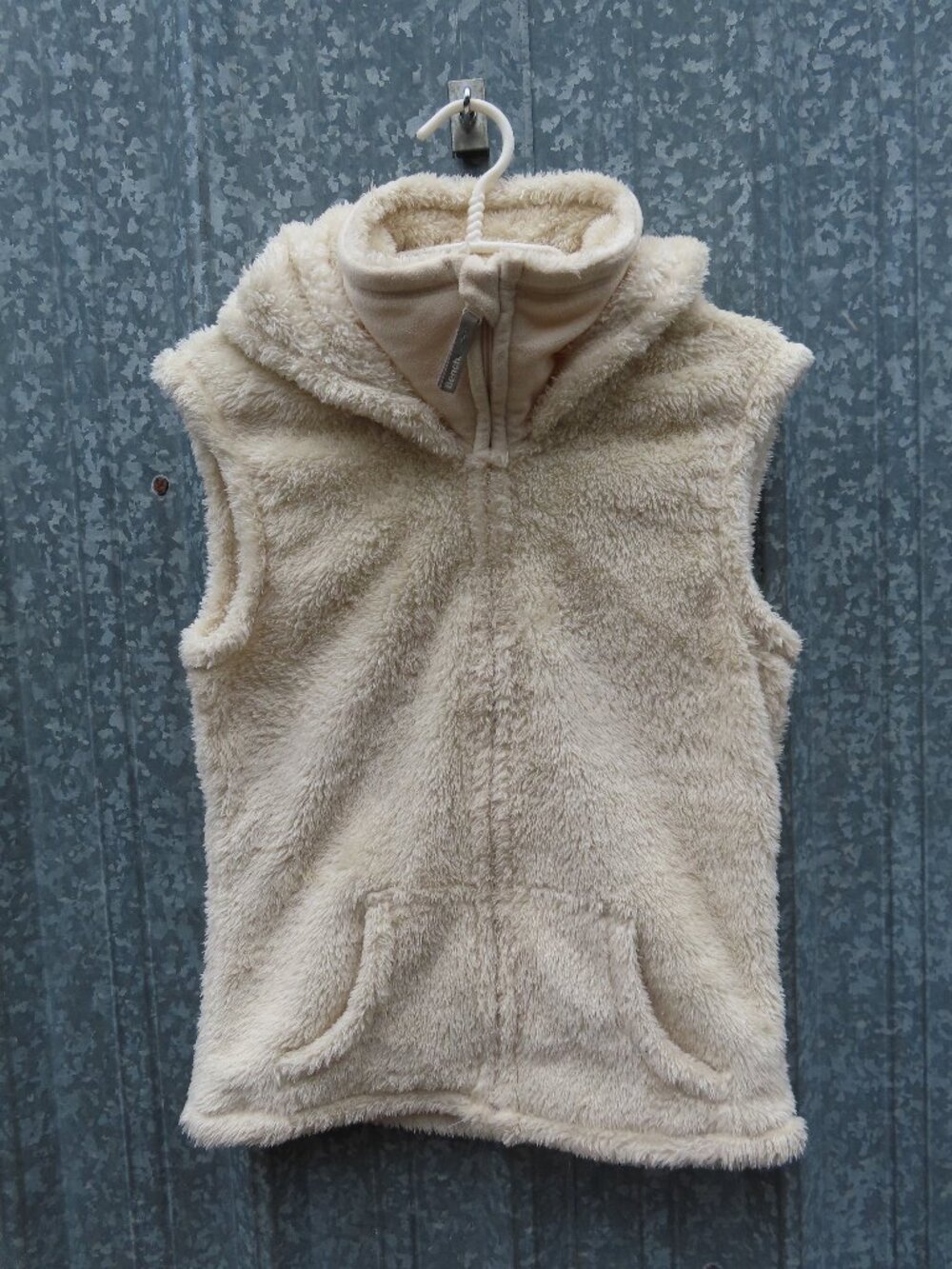 Bench. Cream Plush Hoodie Vest
